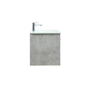 Timeless Home 36 in. W Single Bath Vanity in Concrete Grey with Engineered Stone Vanity Top in Ivory with White Basin