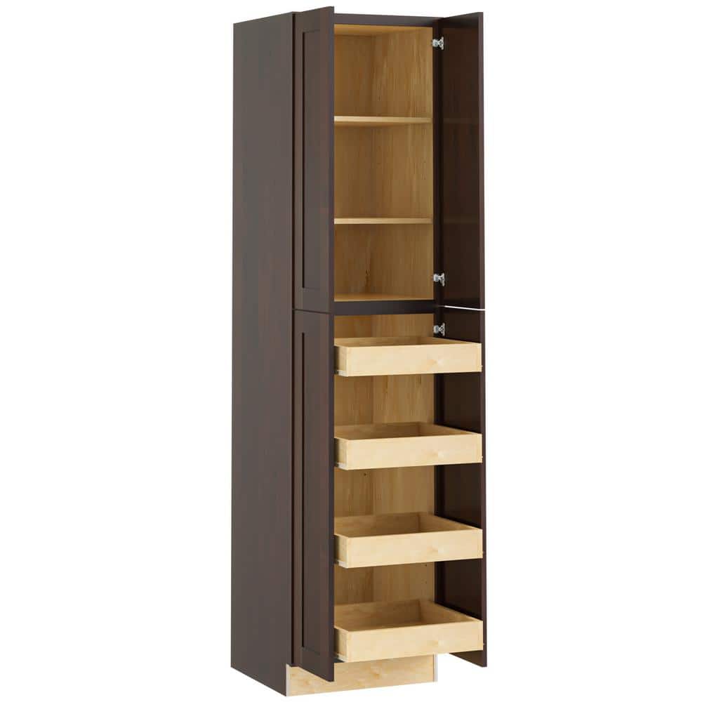 Newport 24 in. W x 24 in. D x 90 in. H Assembled Plywood Pantry Kitchen Cabinet in Manganite with 4ROT Soft Close