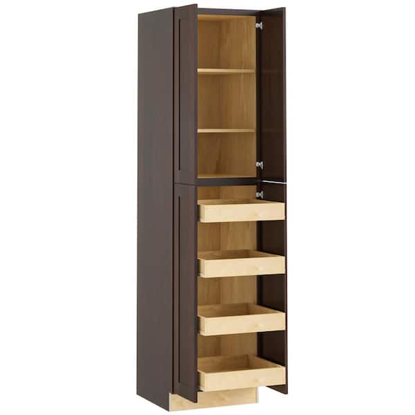 Home Decorators Collection Newport 24 in. W x 24 in. D x 90 in. H Assembled Plywood Pantry Kitchen Cabinet in Manganite with 4ROT Soft Close