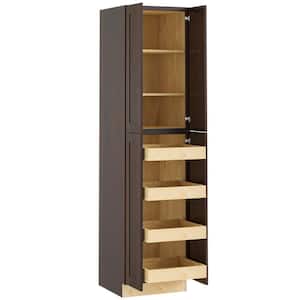 Franklin Stained Manganite Plywood Shaker Assembled Utility Pantry Kitchen Cabinet Sft Cls 24 in W x 24 in D x 96 in H