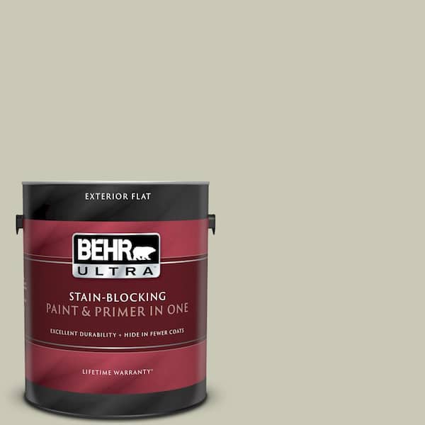 BEHR ULTRA 1 gal. #UL200-8 Ocean Foam Flat Exterior Paint and Primer in One