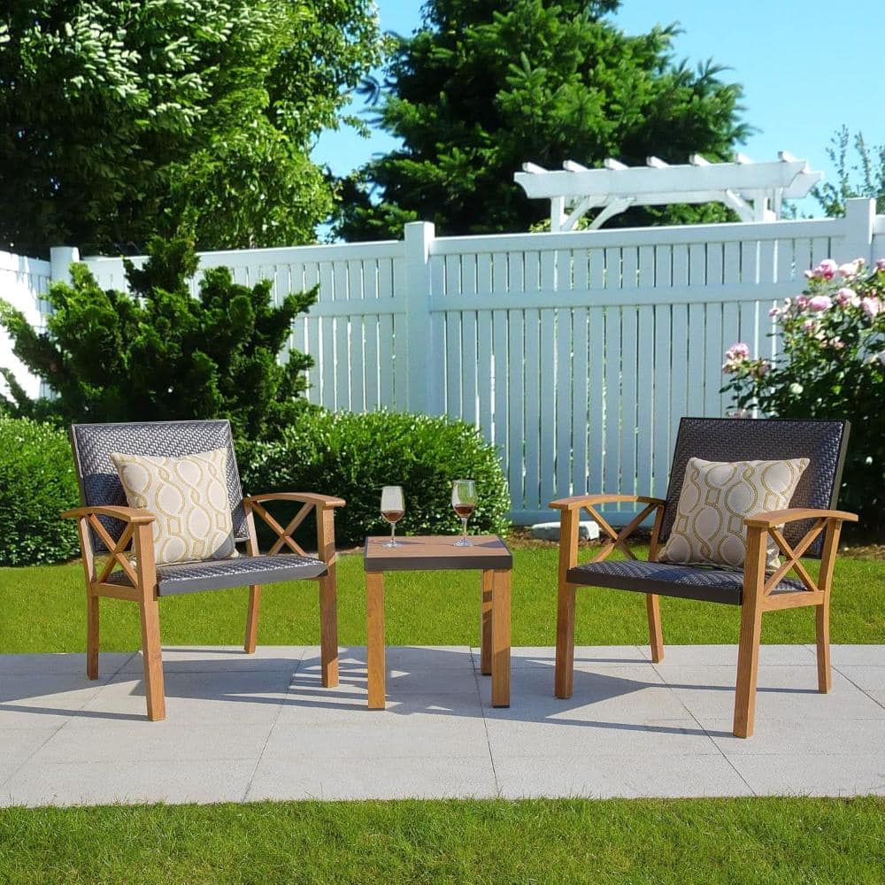 3-Piece Patio Conversation Set with Cotton Padding Backrests and Seats, Outdoor Aluminum Sofa Set with Coffee Table price history on PriceWatchPro