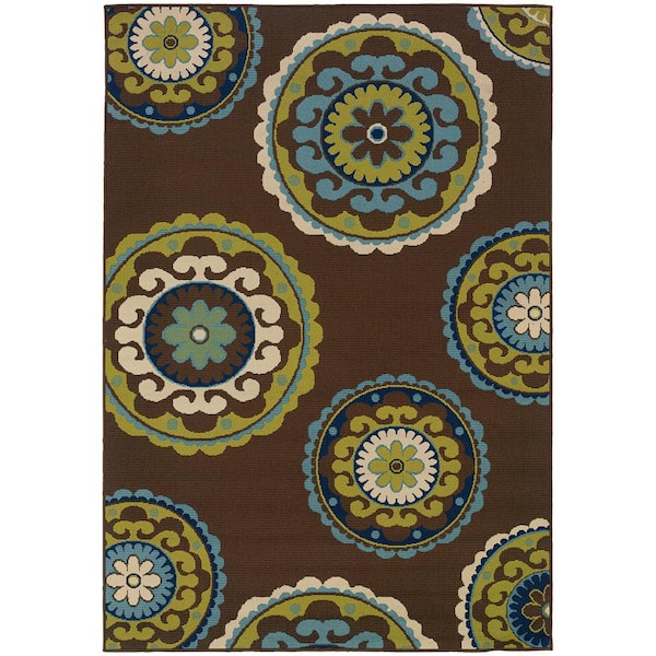 Home Decorators Collection Cabana Brown 7 ft. x 10 ft. Outdoor Patio Area Rug