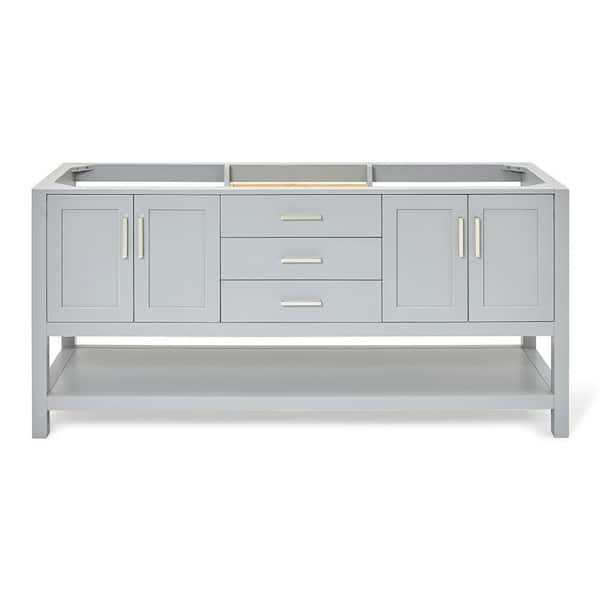 ARIEL Magnolia 72 in. W x 21.5 in. D x 34.5 in. H Bath Vanity Cabinet without Top in Grey