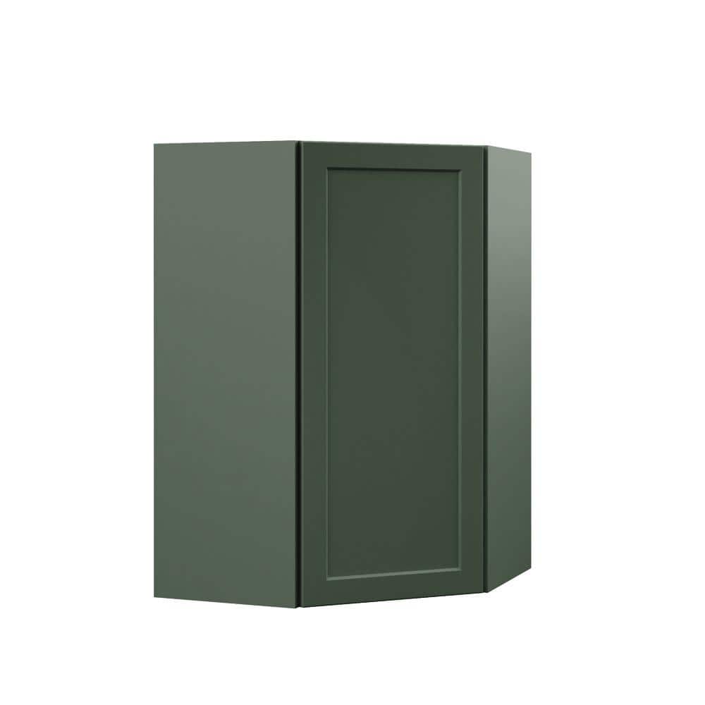 Designer Series Melvern 24 in. W x 12 in. D x 36 in. H Assembled Shaker Wall Diagonal Corner Cabinet in Forest price history on PriceWatchPro