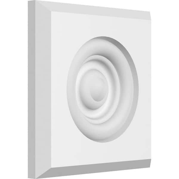Ekena Millwork 4 in. W x 4 in. H x 1/2 in. P Standard Sedgwick Bullseye Rosette with Beveled Edge (2-Pack)