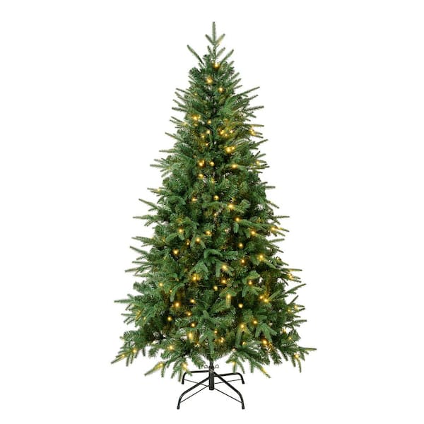 National Tree Company 6' Feel-Real Duxbury Light Green Mixed Hinged ...