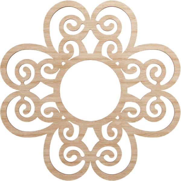 0.25 in. x 6.125 in. x 18 in. Wood Medallion Moulding