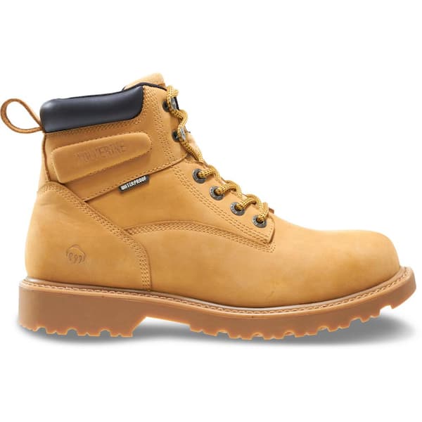 Wolverine Men's Floorhand Waterproof 6'' Work Boots - Soft Toe - Wheat Size 9.5(M)