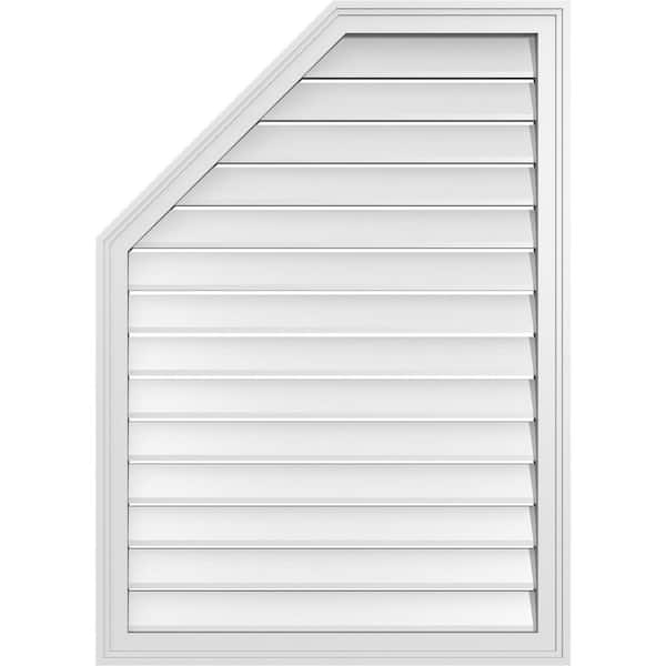 Ekena Millwork 30 in. x 42 in. Octagonal Surface Mount PVC Gable Vent: Functional with Brickmould Frame