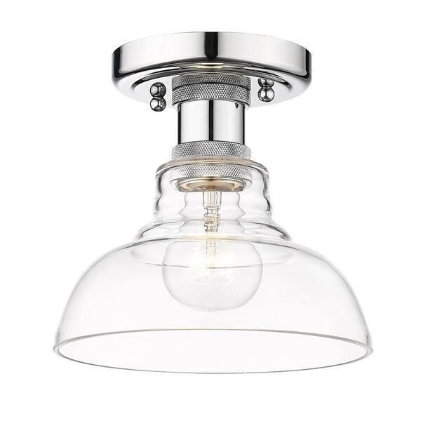 Golden Lighting Carver 7.5 in. 1-Light Chrome Flush Mount