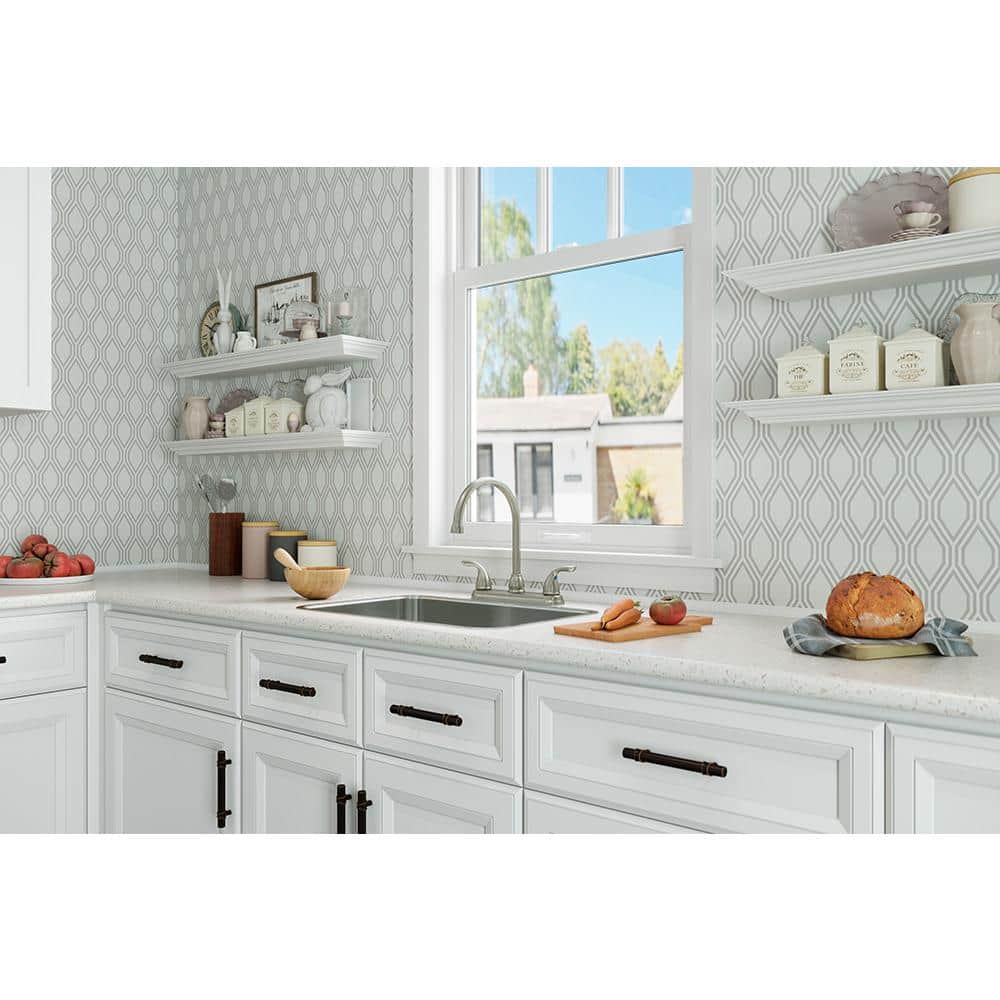 Stainless Steel Double Handle High Arc Kitchen Faucet