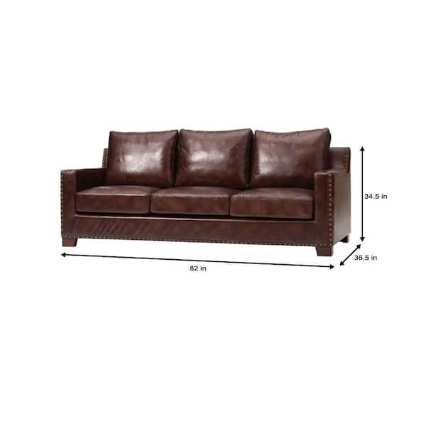 Brown Faux Leather 3 Seater Sofa, Garrison 2 Pc Leather Sectional Sofa