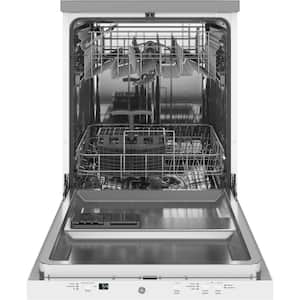 24 in. Top Control Portable White Dishwasher with Stainless Steel Interior, Sanitize, 54 dBA