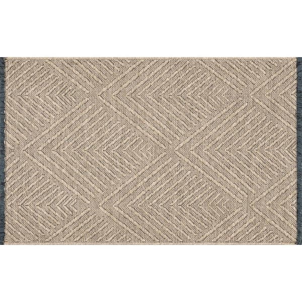 Alma Brown 2 ft. x 3 ft. Diamond Machine Washable Indoor Area Rug