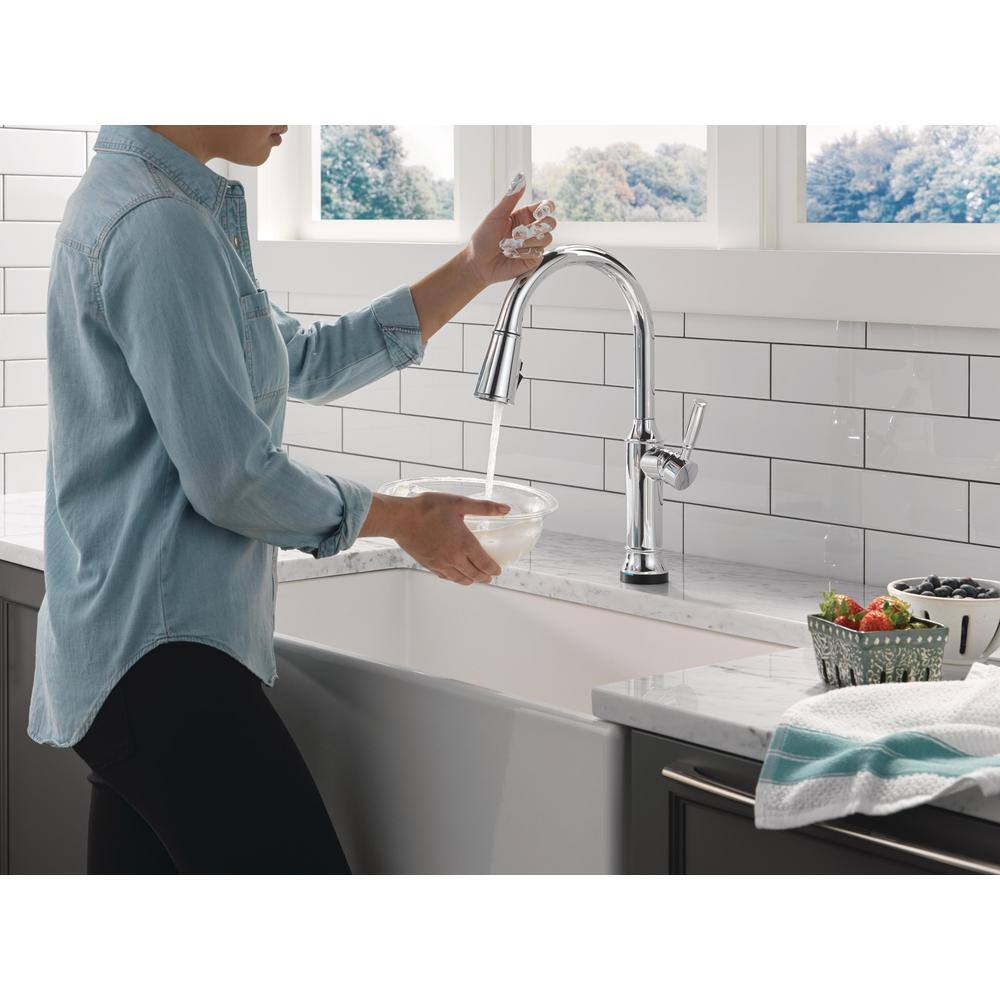 Renaldi Chrome Touchless Pull-down Kitchen Faucet with Pull-out Spray