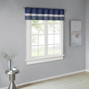 Eastridge 18 in. L x 50 in. W. in Navy Polyester Light Filtering Valance