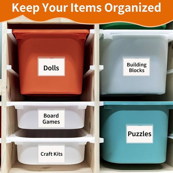 3x5 Index Card Labels 100 Pack Clear Plastic Label Holders  Self-Adhesive  Pockets For 3x5 Index Cards Index Card Plastic Sleeves