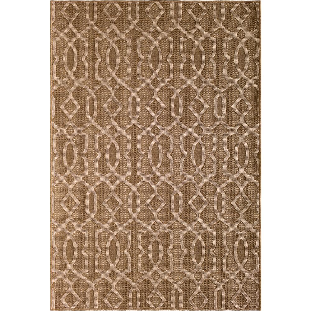 Santorini Tri-Color Flat Woven 5' x 7' Indoor/Outdoor Geometric Rug