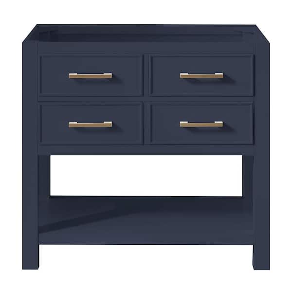 Brooks 36 in. Bath Vanity Cabinet without Top in Navy Blue