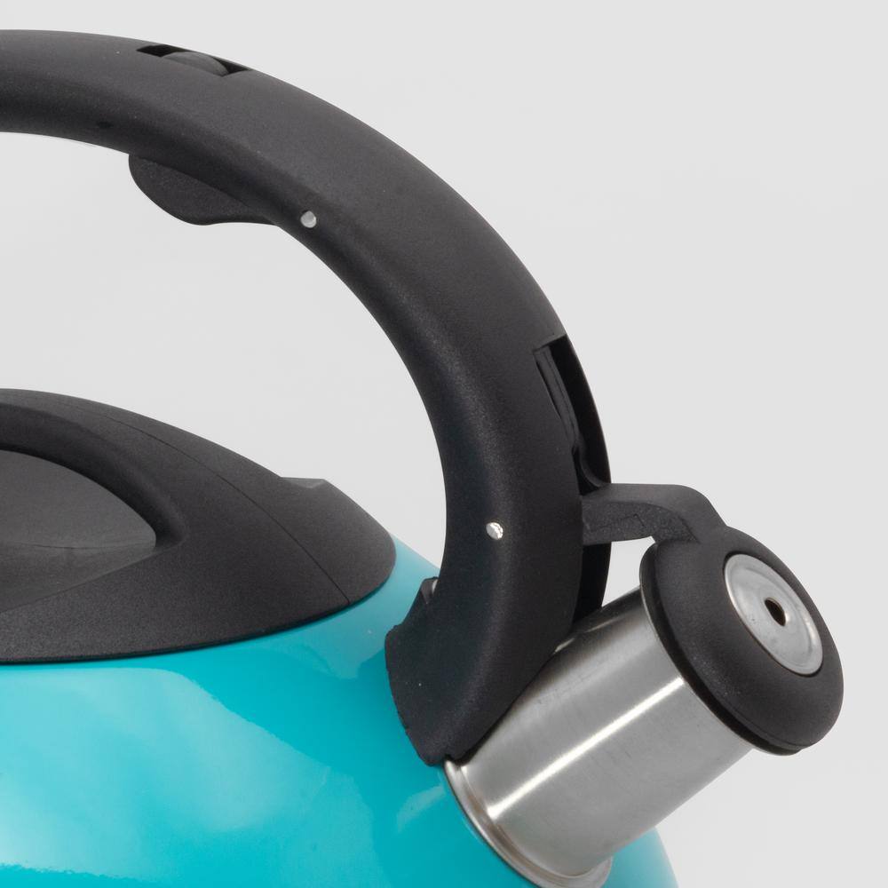 3 Qt. Teal Stainless Steel Whistling Tea Kettle