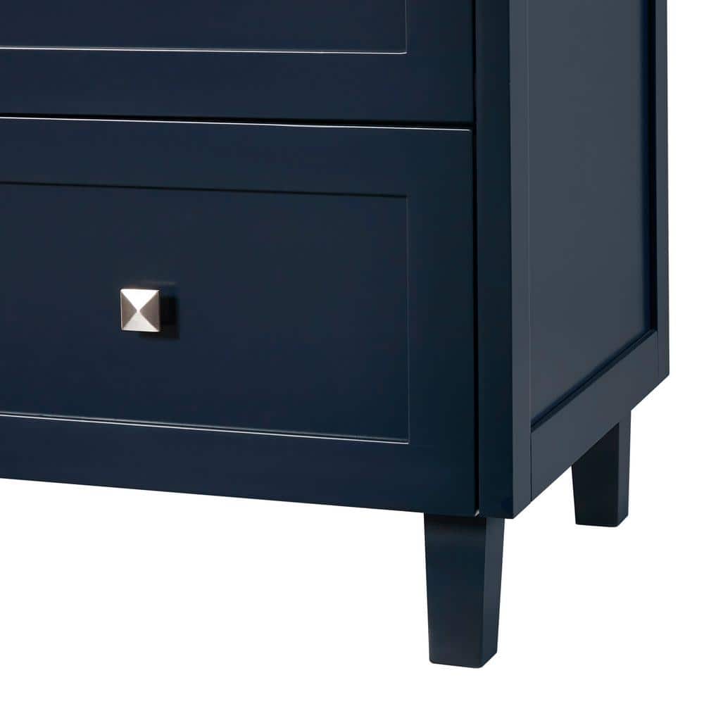 Monroe Midnight Blue 66" Freestanding Wood Bath Vanity Cabinet