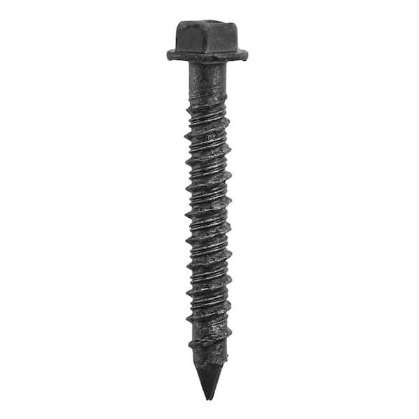 Tapcon 1/4 in. x 2-1/4 in. Hex-Washer-Head Black Concrete Anchors (225-Pack)