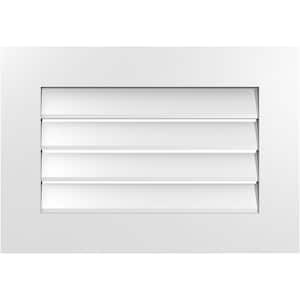 26 in. x 18 in. Vertical Surface Mount PVC Gable Vent: Functional with Standard Frame
