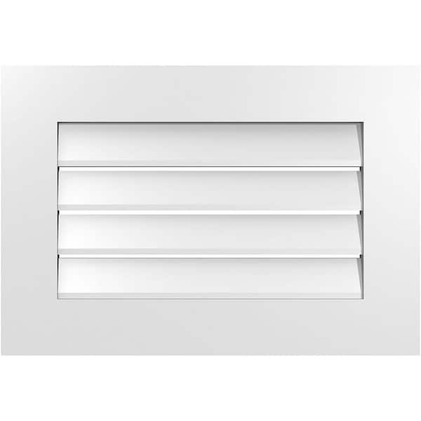 Ekena Millwork 26 in. x 18 in. Vertical Surface Mount PVC Gable Vent: Functional with Standard Frame