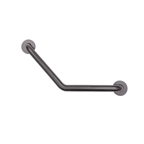 CSI Bathware 14 in. x 14 in. Boomerang Shaped Grab Bar in Matte Black