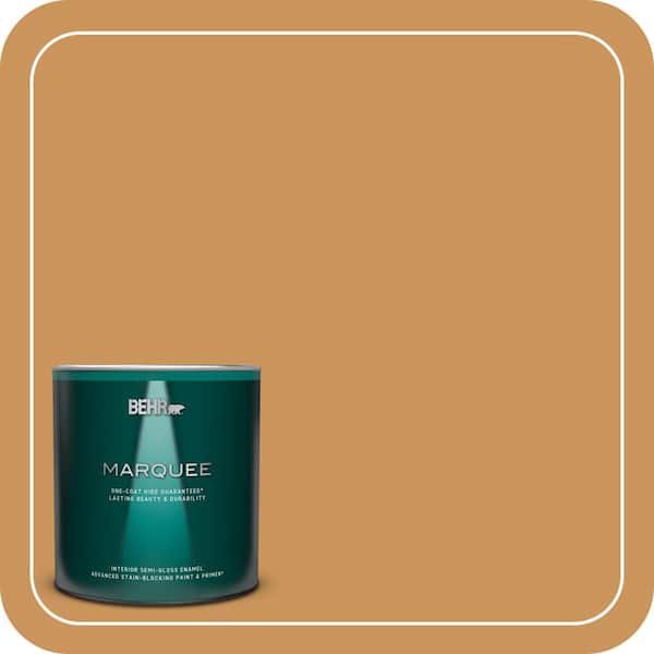 BEHR MARQUEE 1 qt. #M250-5 Burnt Pumpkin Semi-Gloss Enamel Interior Paint & Primer