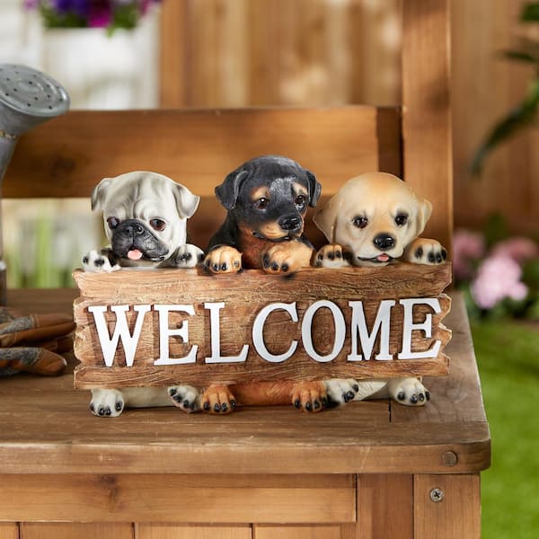 Zingz & Thingz 9.5 in. x 4 in. x 6.5 in. Puppy Welcome Sign 4504751V - The  Home Depot
