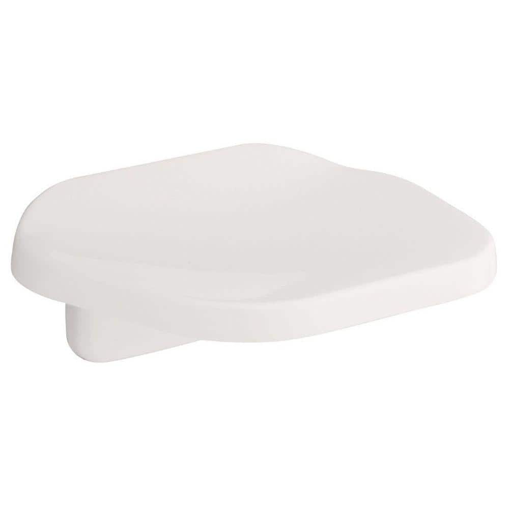 1pc White Punch Free Wall Mounted Soap Dish, Plastic Soap Holder For  Bathroom