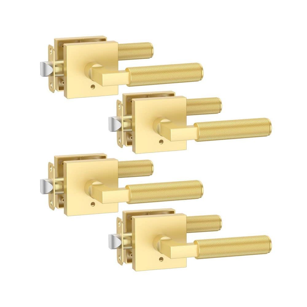 4-Piece Bath Hardware Set Included Privacy Door Handles in Gold, Door Lever with Door Knobs Indoor for Bathroom price history on PriceWatchPro