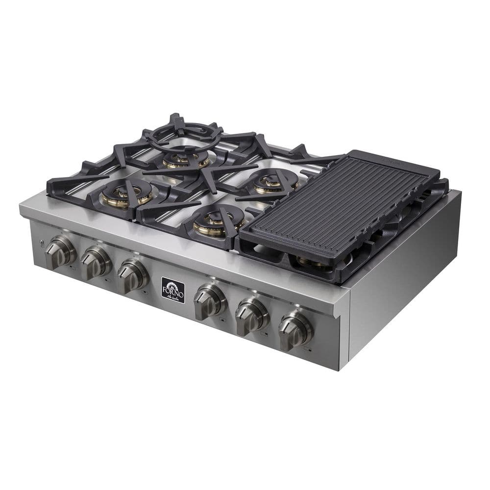 36" Stainless Steel 6 Burner Propane Gas Rangetop