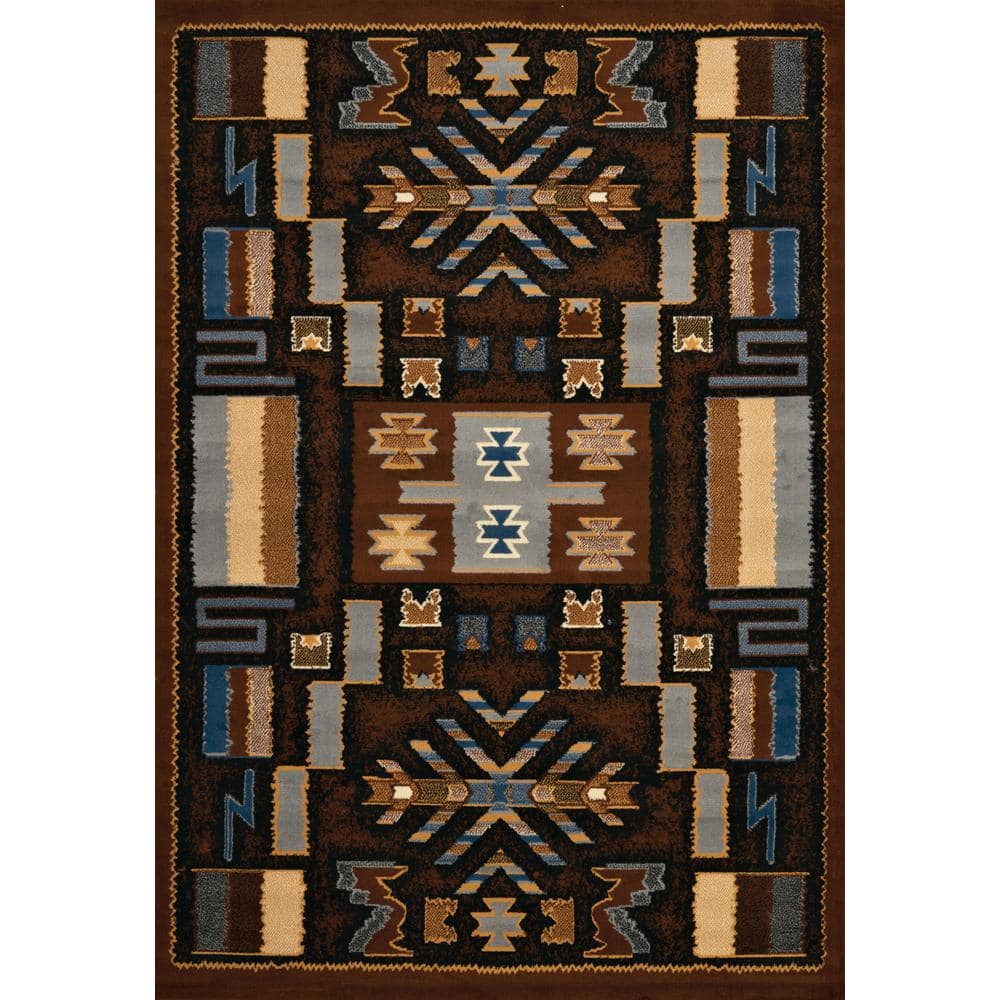 Manhattan Pelham Modern Southwestern Runner Rug, Brown, 1'11" x 7'4"