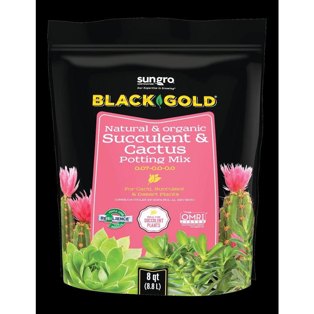 BLACK GOLD 8 qt. Natural and Organic Succulent and Cactus Potting Mix ...