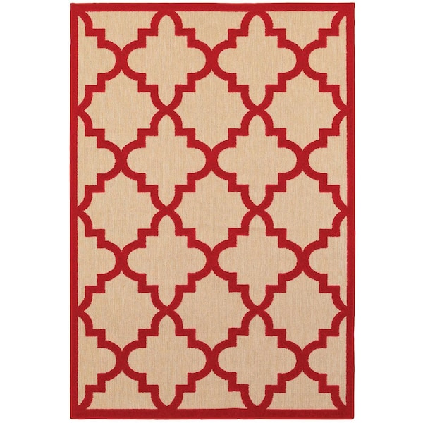 Home Decorators Collection Marina Red 5 ft. x 8 ft. Outdoor Patio Area Rug
