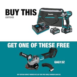 40-Volt Max XGT Brushless Cordless 4-Speed 1/2 in. Impact Wrench Kit, 2.5Ah with bonus XGT Brushless 5in. Angle Grinder