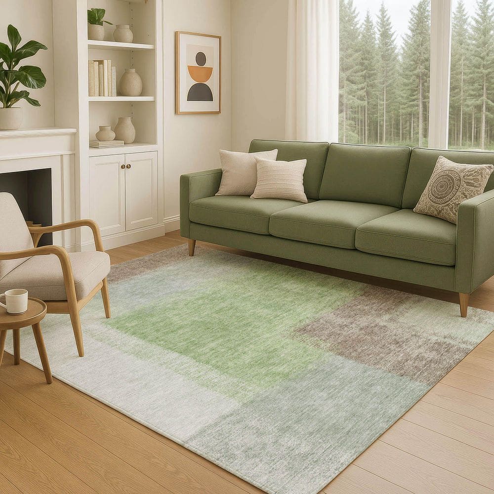 Chantille Machine Washable Indoor/Outdoor Abstract ACN2341 Aloe 5 ft. x 7 ft. 6 in. Area Rug price history on PriceWatchPro