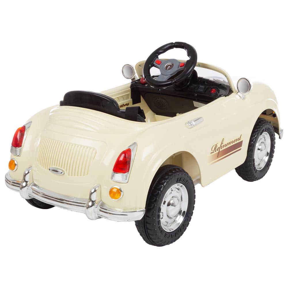 Cream Classic 6V Battery Powered Ride-On Car with Remote