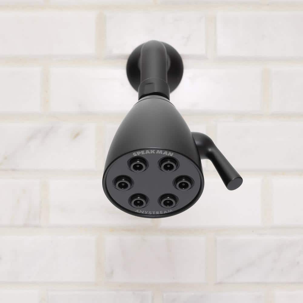 Matte Black Brass Adjustable High Pressure Shower Head