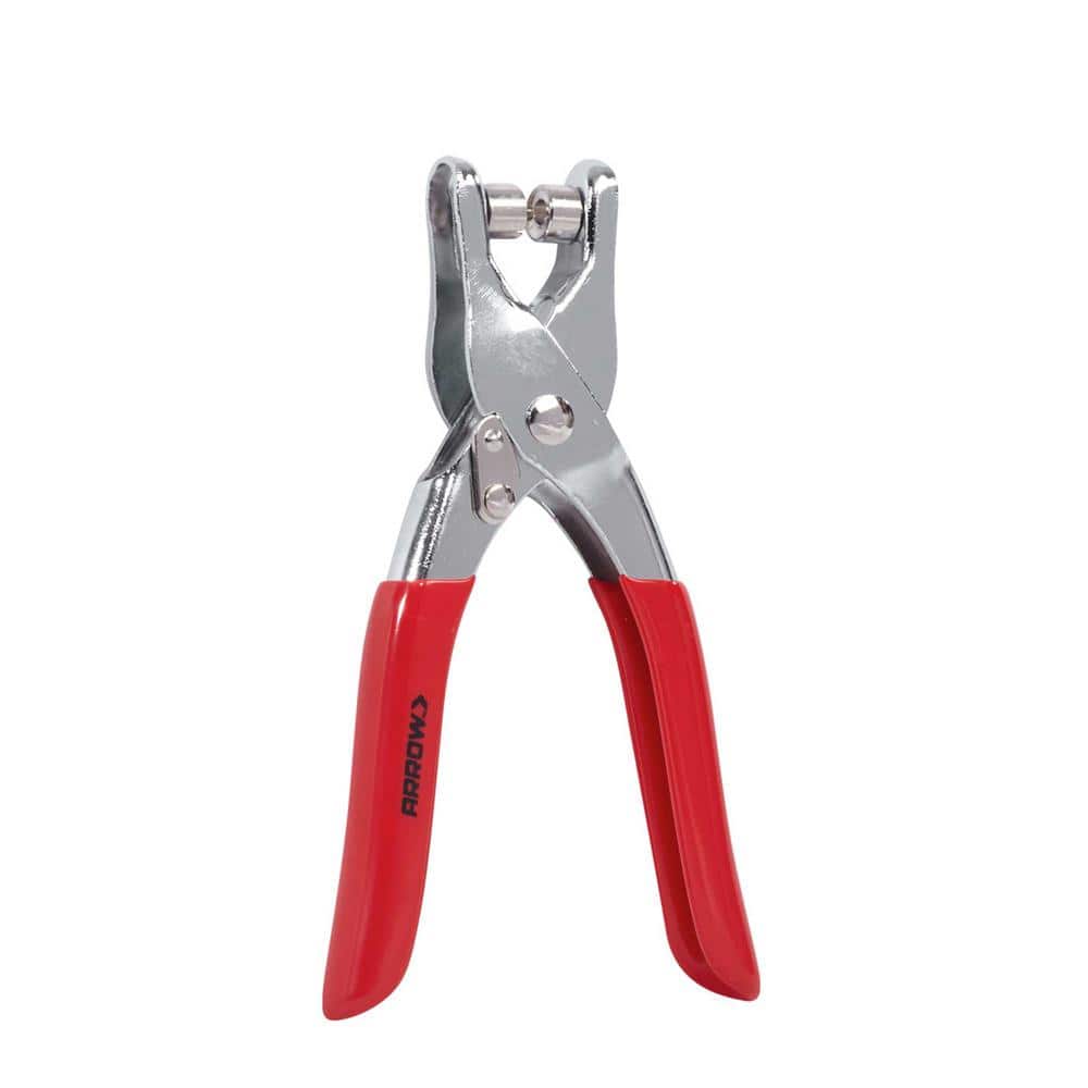 Ergonomic Red Handle Steel Eyelet Plier Kit with Multicolored Eyelets