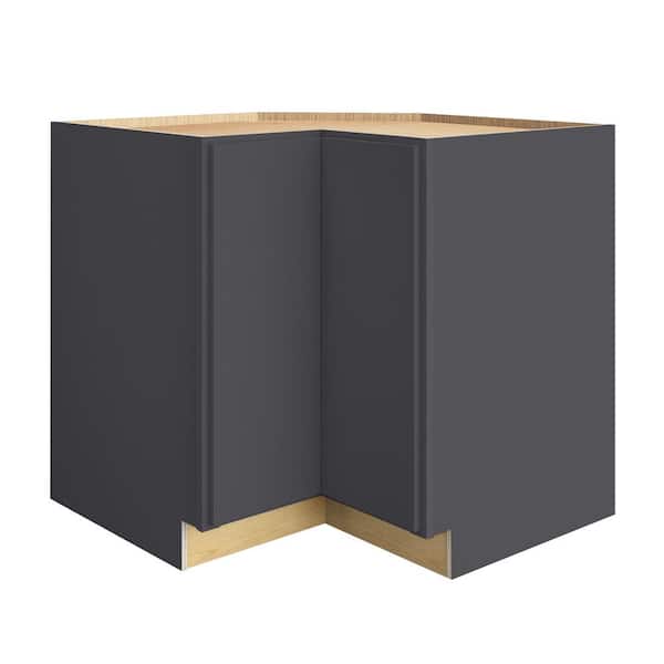 Home Decorators Collection Hargrove 33 in. W x 33 in. D x 34.5 in. H Assembled Plywood Corner Easy Reach Base Kitchen Cabinet in Valiant Onyx LH