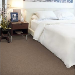 Feather - Saddle - Brown 12 ft. 54 oz. Wool Texture Installed Carpet