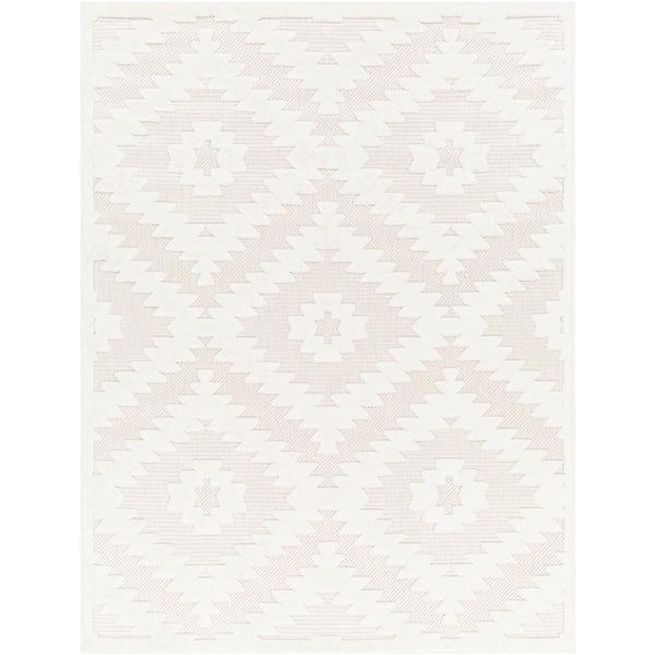 Livabliss San Diego Ivory Diamond 8 ft. x 10 ft. Indoor/Outdoor Area Rug