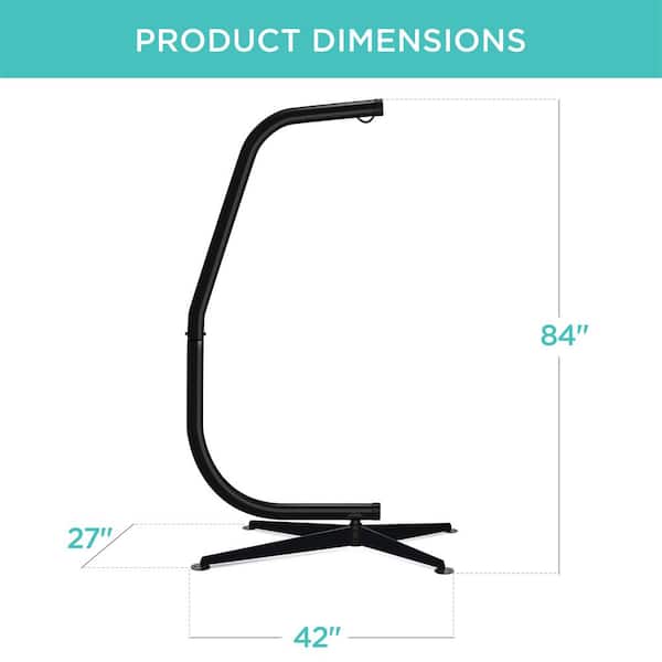 Best Choice Products - 7 ft. Metal Hanging Hammock Stand in Black
