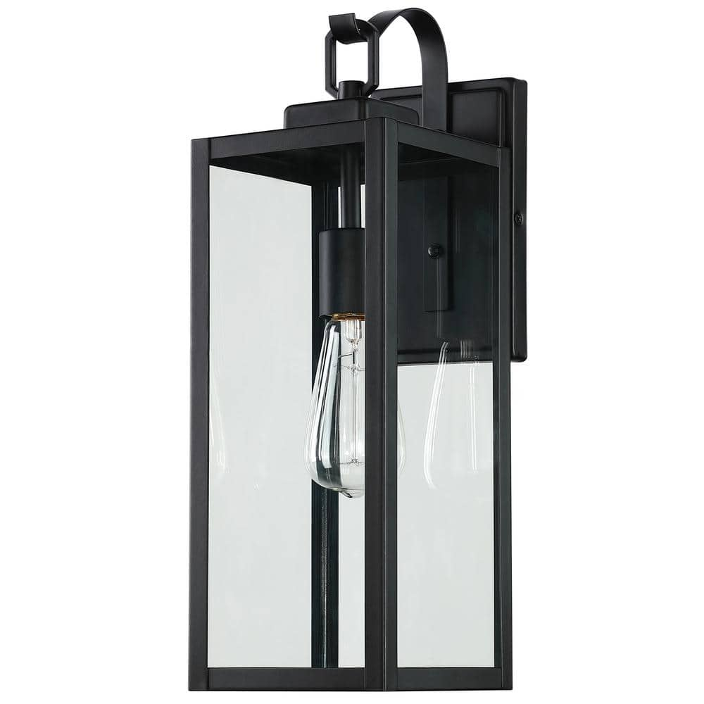 Pia Ricco 1 Light Matte Black Not Solar Outdoor Wall Lantern Sconce With Clear Glass 1jay 12151m