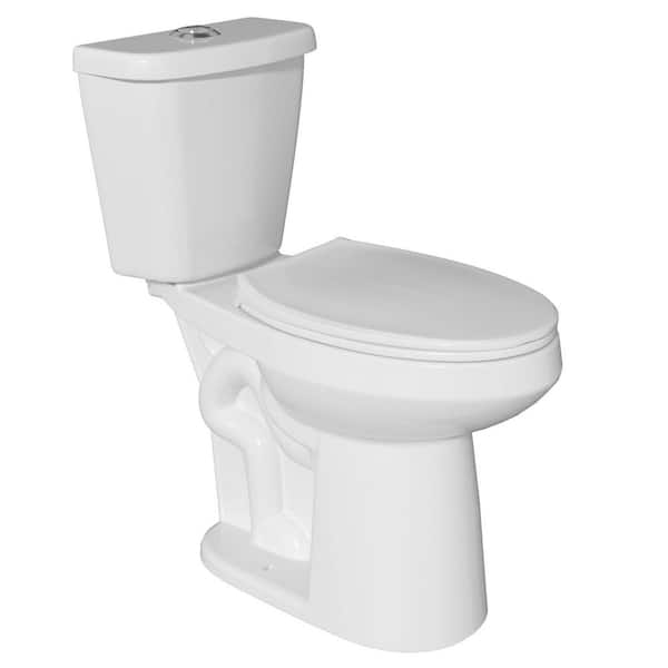 Unbranded 21 in. Extra Tall 2-Piece Toilet 1.0/1.28 GPF Dual Flush Elongated Toilet in White 12 in. Rough in with Soft Close Seat