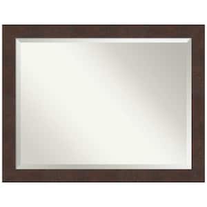 Medium Rectangle Wildwood Brown Beveled Glass Casual Mirror (35.25 in. H x 45.25 in. W)